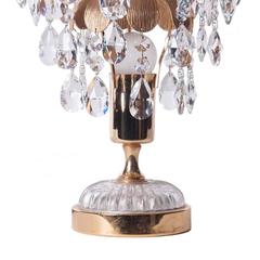 1960s One-Light Brass & Crystal Glass Table Lamp by Palwa