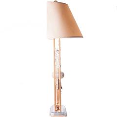 Gilt Metal and Crystal Parrot Table Lamp in the Style of Maison Baguès