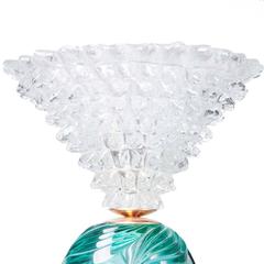 1960's Crystal & brass table lamp attributed to Barovier