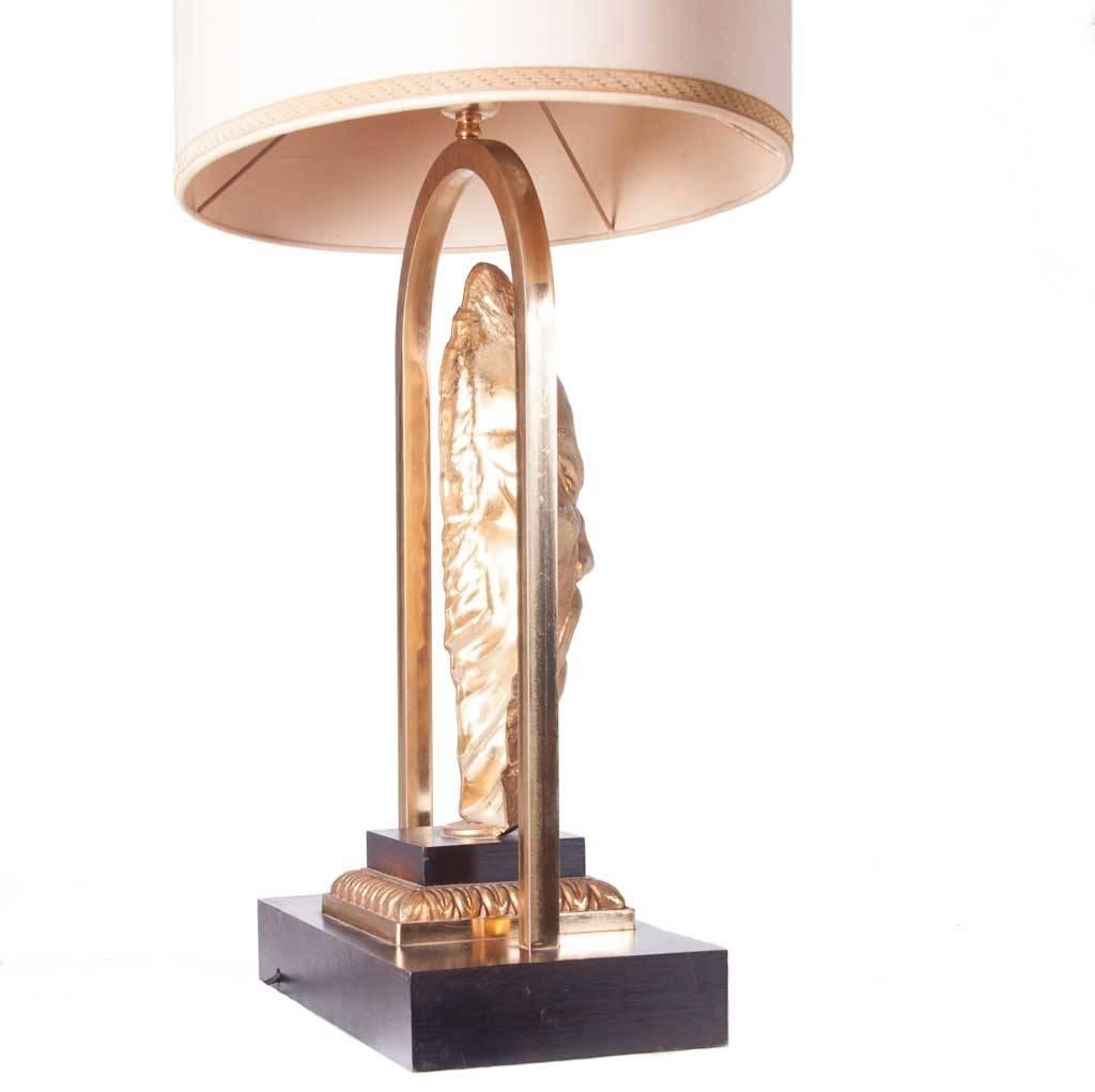 20th Century 1960s Brass Table Lamp in Style of Maison Jansen For Sale