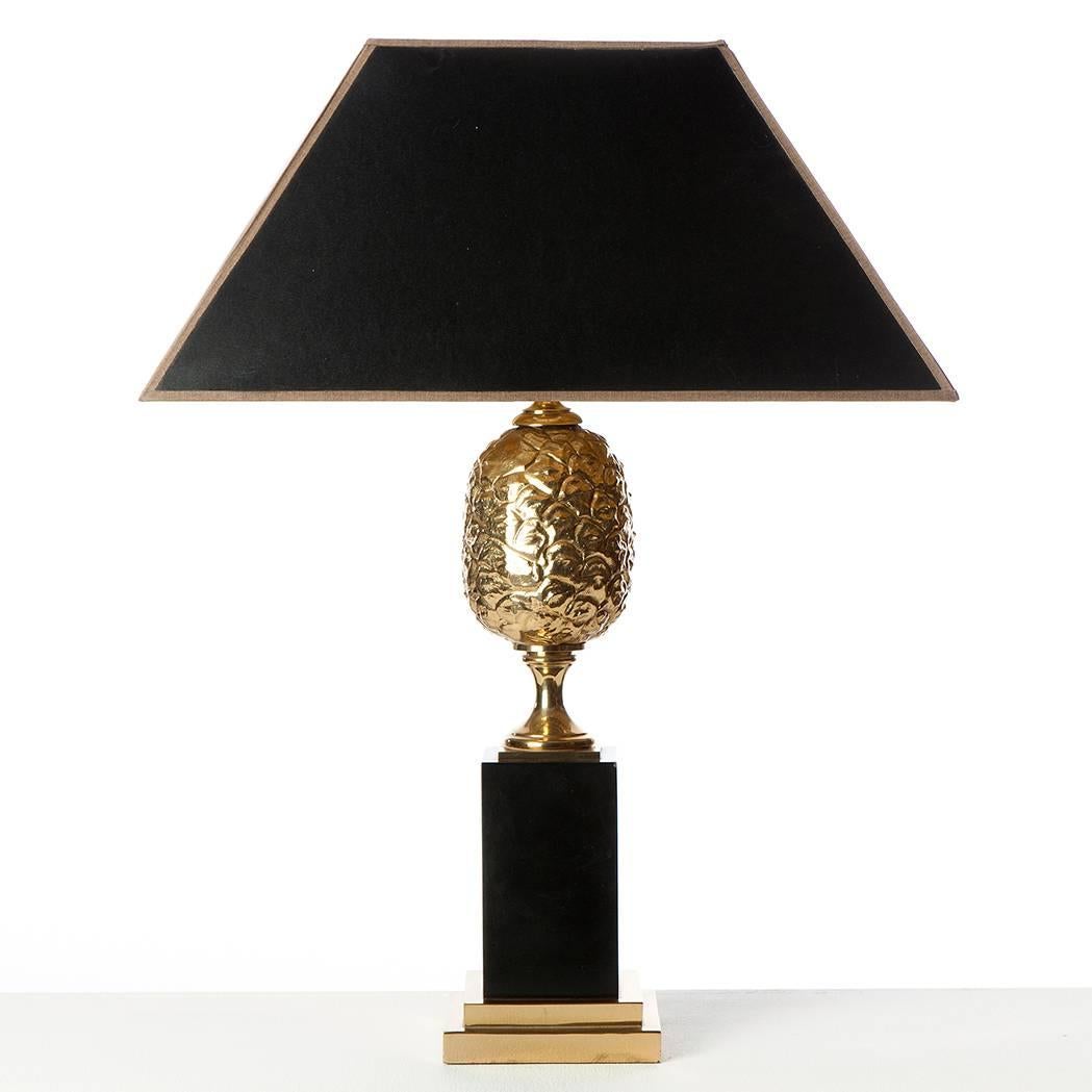 20th Century 1970s Brass Table Lamp Attributed to Maison Jansen For Sale