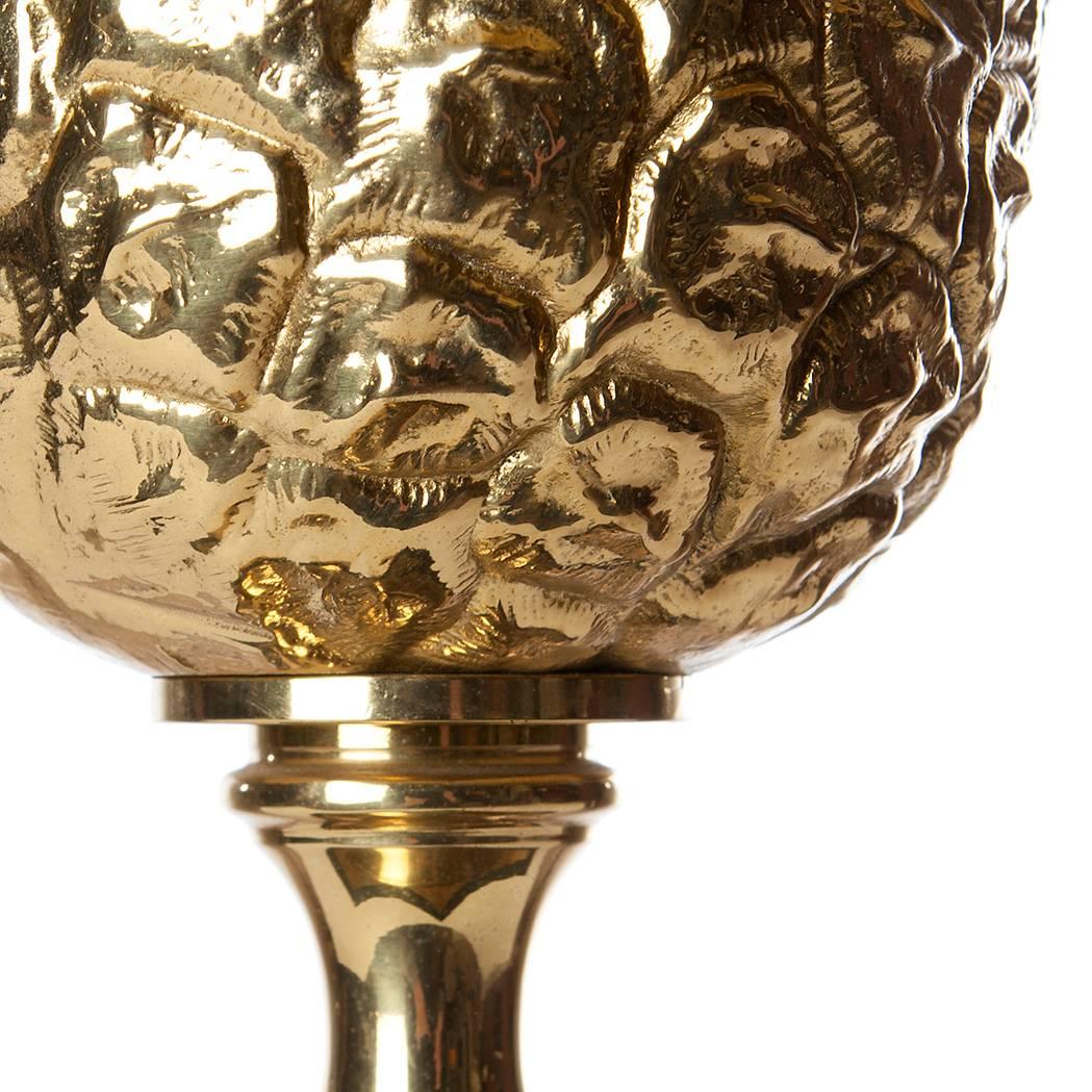 French 1970s Brass Table Lamp Attributed to Maison Jansen For Sale