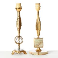 Elegant Brass and Onyx Table Lamp in Style of Sciolari
