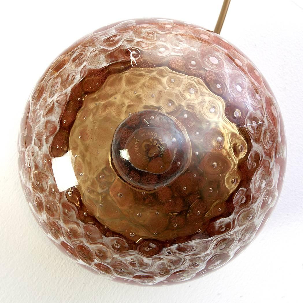 1970s Murano Glass and Brass Table Lamps For Sale at 1stDibs