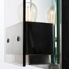 1970s Chrome and Glass Pendant Attributed to Veca