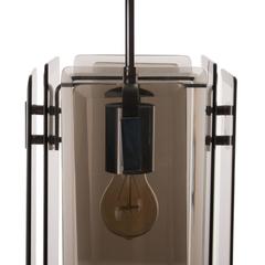 1970s Chome and Glass Pendant Attributed to Veca
