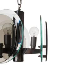 1970s Chrome and Glass Pendant Attributed to Veca