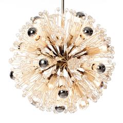 1950s Twelve-Light Brass, Glass and Acrylic Chandelier by Emil Stejnar 12