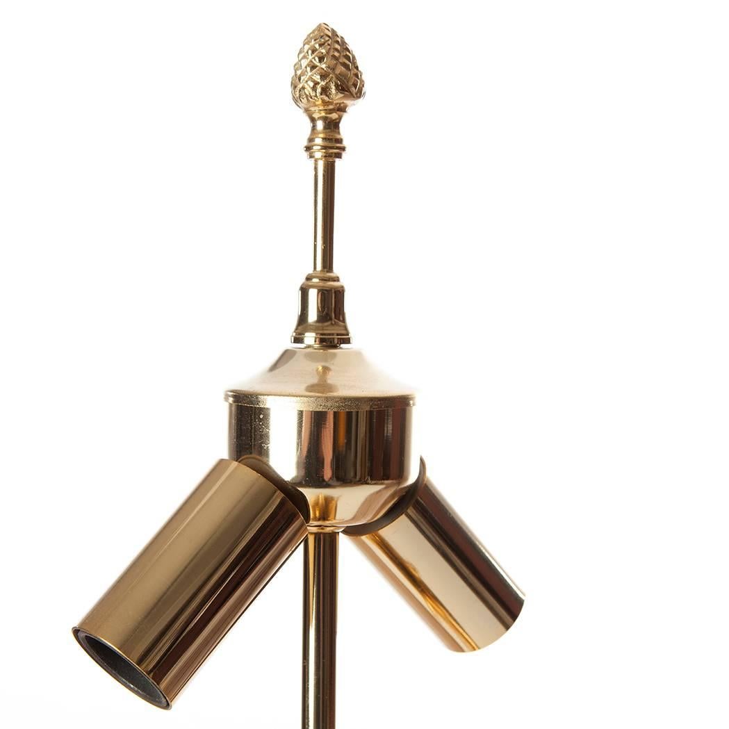 Mid-Century Modern 1960s Brass and Nickel Table lamps attributed to Maison Charles For Sale