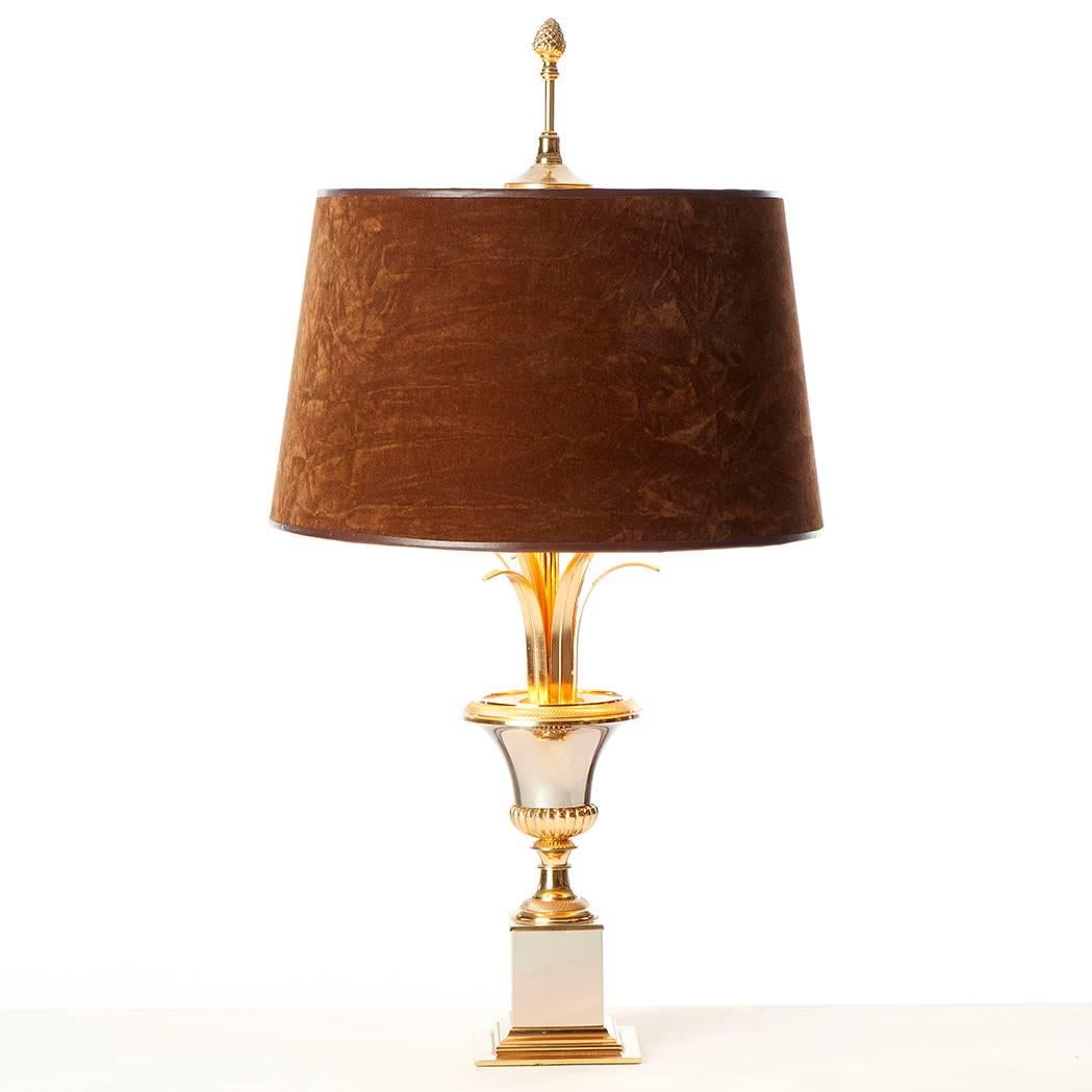 20ième siècle Lampes de table en laiton et nickel des années 1960 attribuées à la Maison Charles en vente
