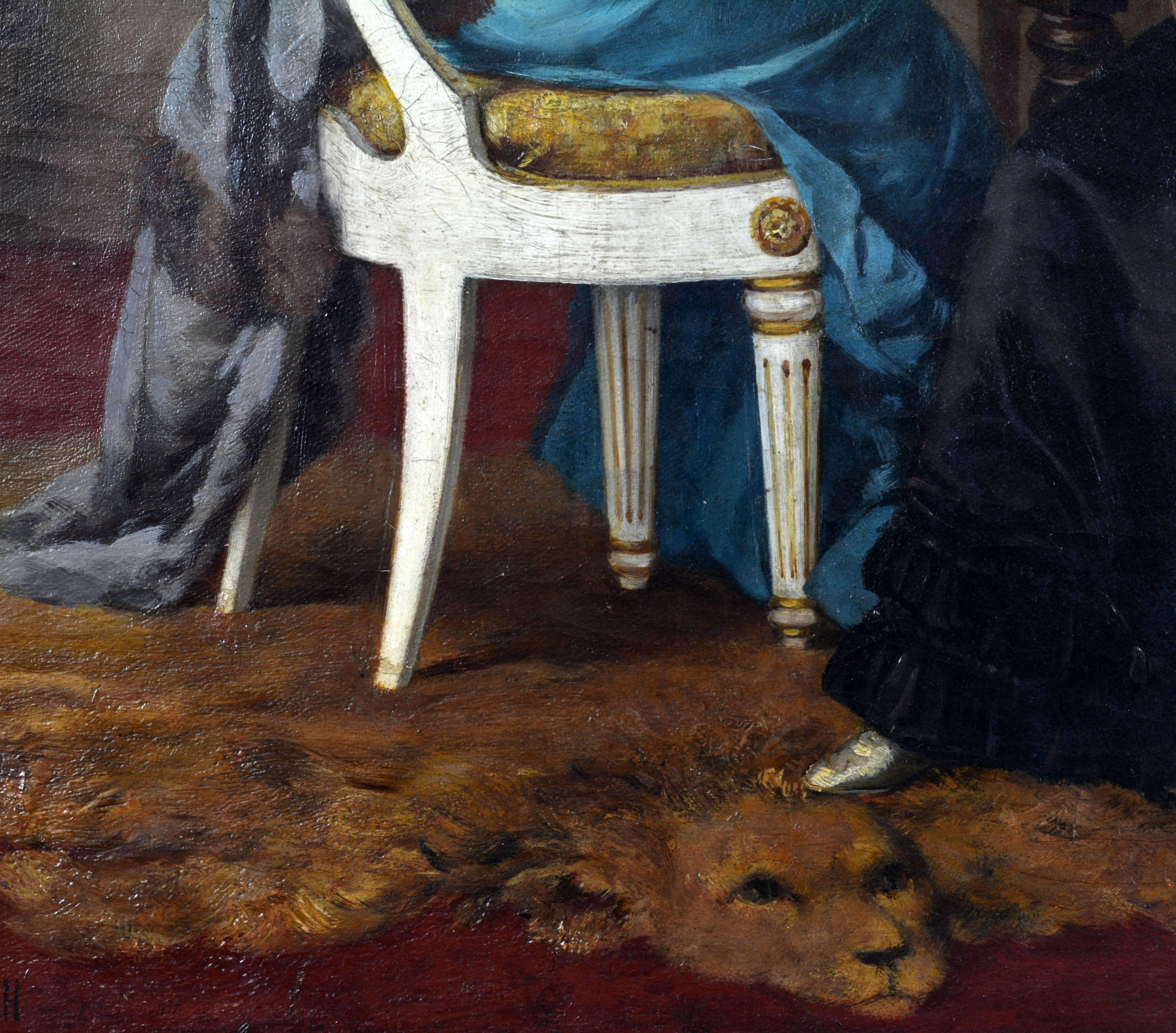 'The Music Hour' by Karl Schellbach, Carved Louis XVI Open Work