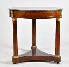 19th Century French Bronze-Mounted Empire Marble Top Table