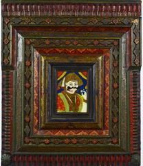 Pair of 19th Century Architecturally Framed Rajasthani Mughal Style Portraits