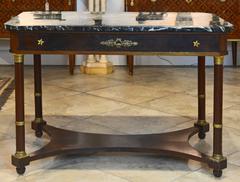 19th Century French Empire Style Marble-Top, Ormolu-Mounted Ladies Writing Desk