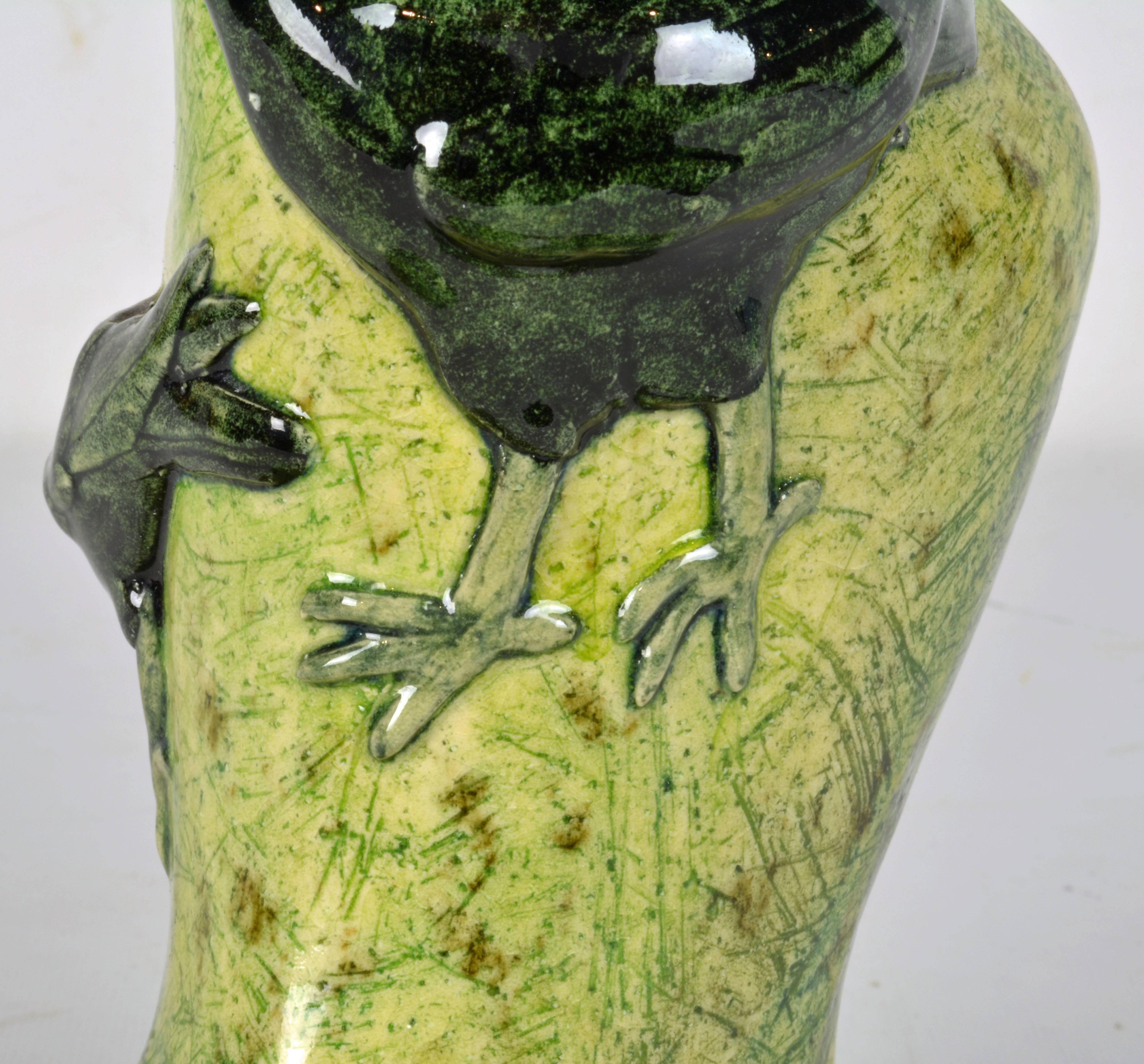 Unique Nature's Organic Design Large Ceramic Vase with Birds by Anna Lambert In Good Condition In Ft. Lauderdale, FL