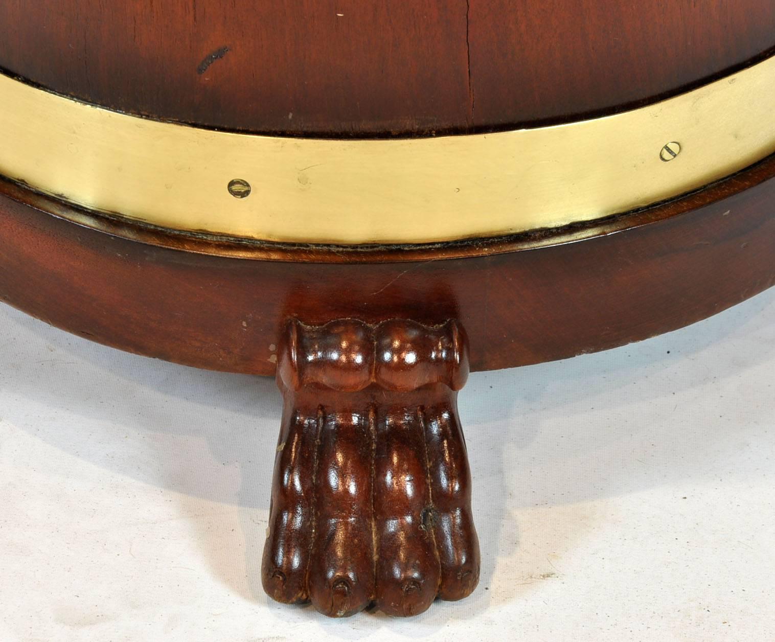 English Mahogany with Brass Bound Cane or Umbrella Holder with Liner 1