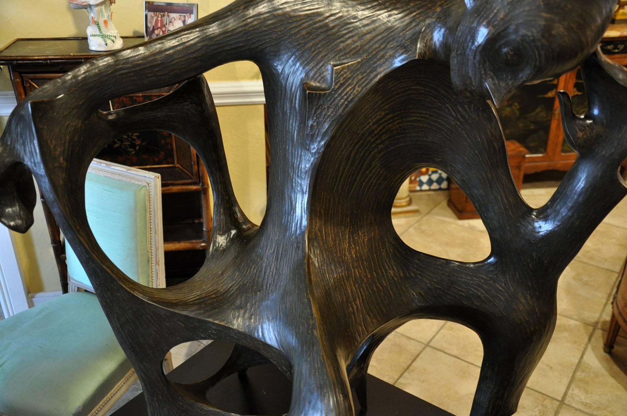 Large Bronze Sculpture by Harry Marinsky 'The Listener, ' 1969 In Good Condition In Ft. Lauderdale, FL