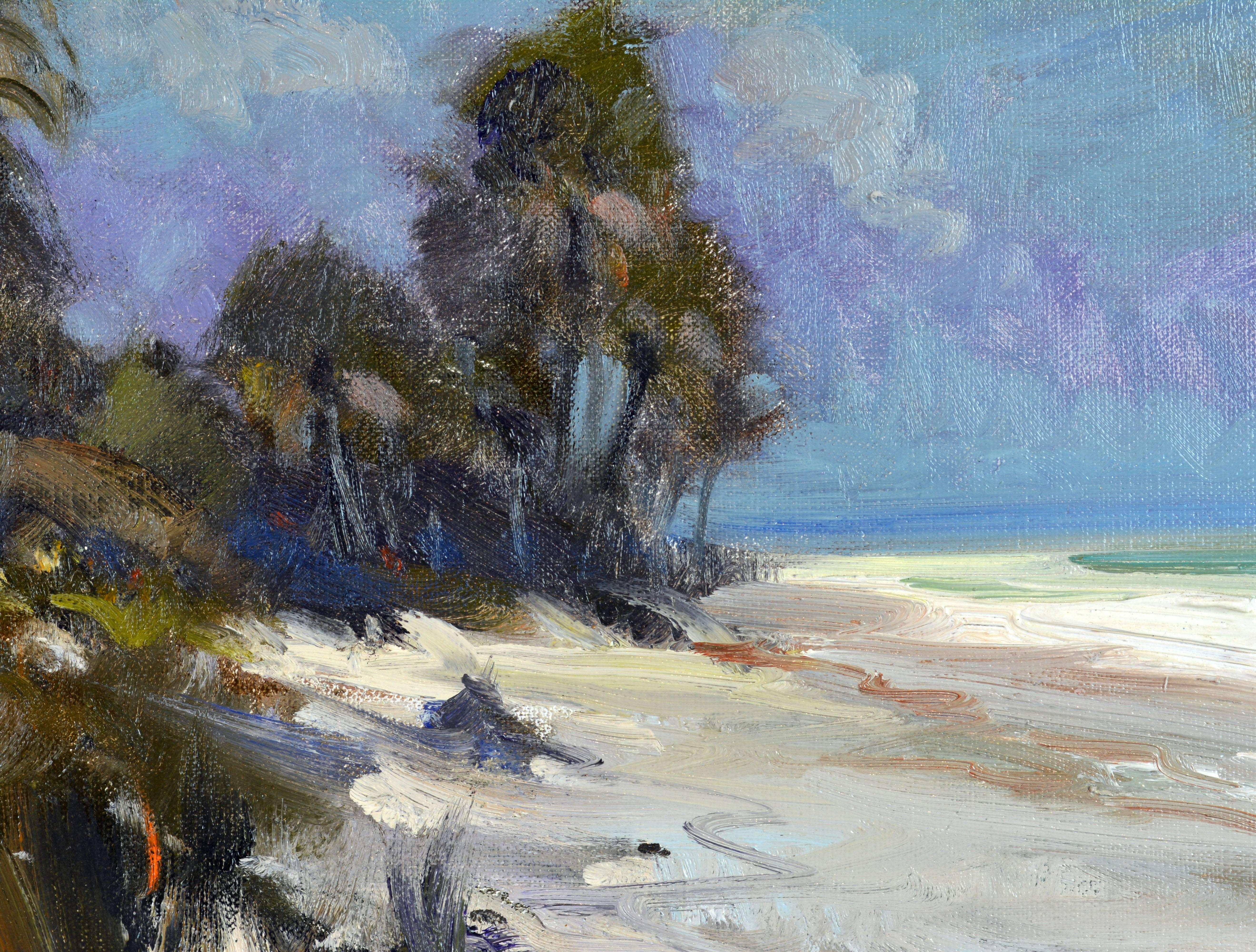 Wood 'Sable Palms' Florida Impressionism by Robert C. Gruppe, American