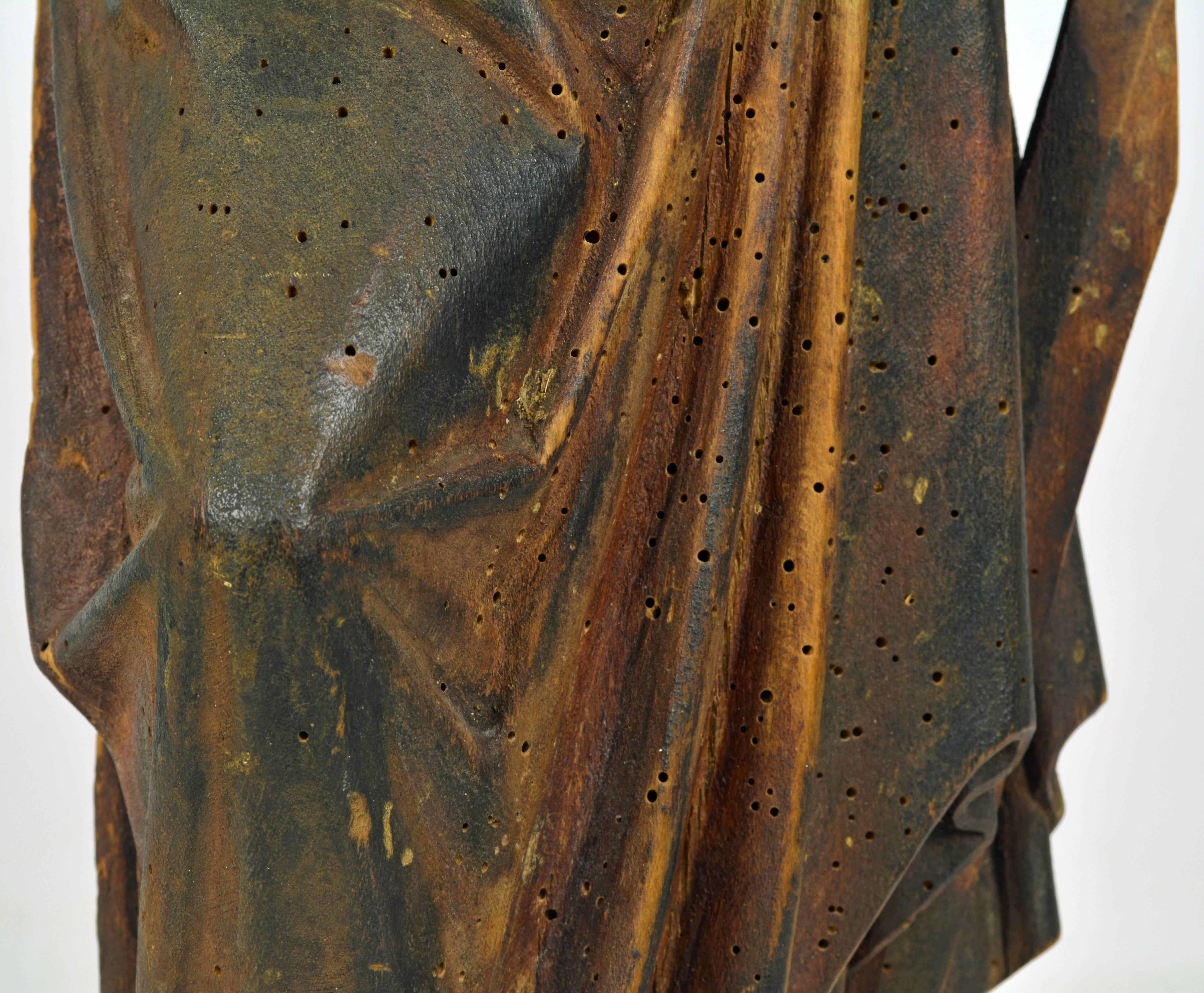 Early 18th Century Italian School Baroque Carved Statue of a Religious Figure 4