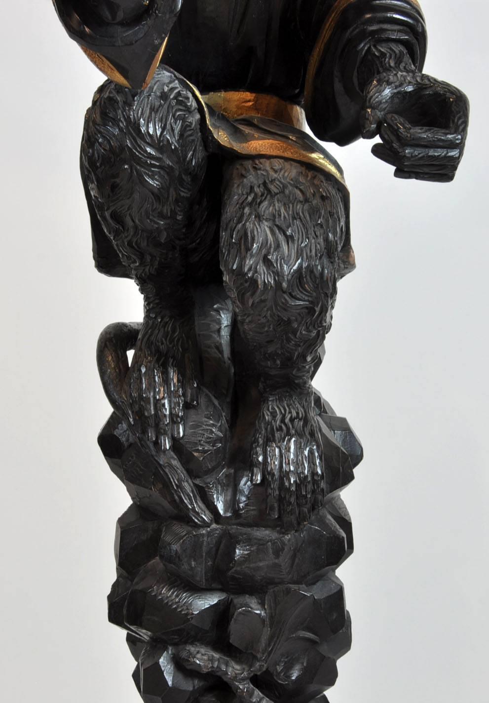 Large Late 19th Century Italian Carved Monkey Figure 2