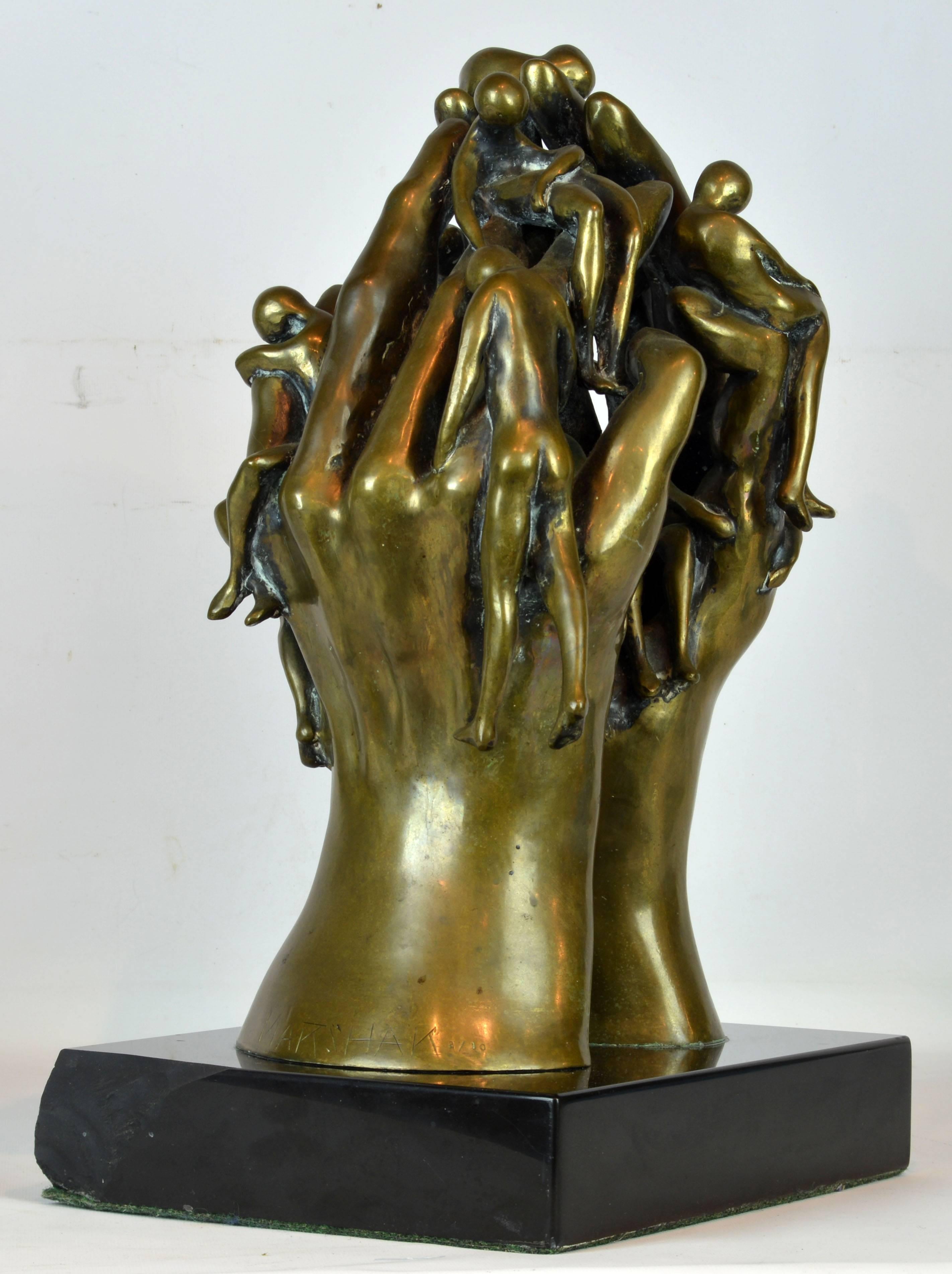 Polished Mid-Century Modern Bronze Sculpture by Arthur Marshak, Florida