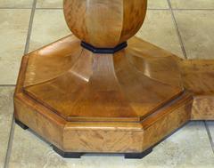 Superior 19th Century Biedermeier Style Twin Pedestal Birchwood Library Table