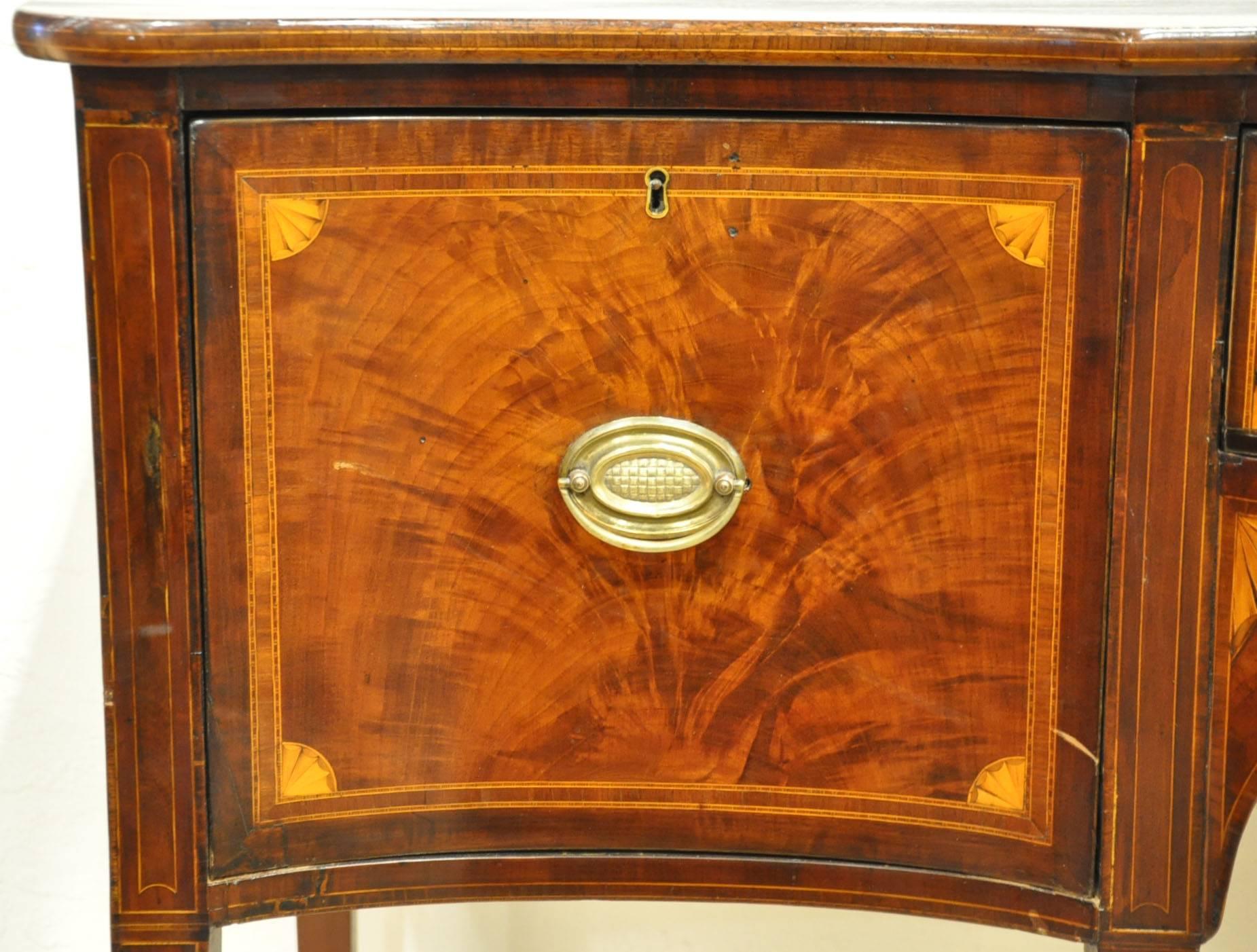 George III 18th Century English Georgian Figured Mahogany Sideboard with Shaped Top
