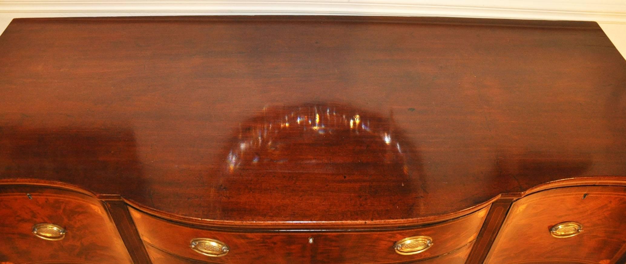 18th Century English Georgian Figured Mahogany Sideboard with Shaped Top 3