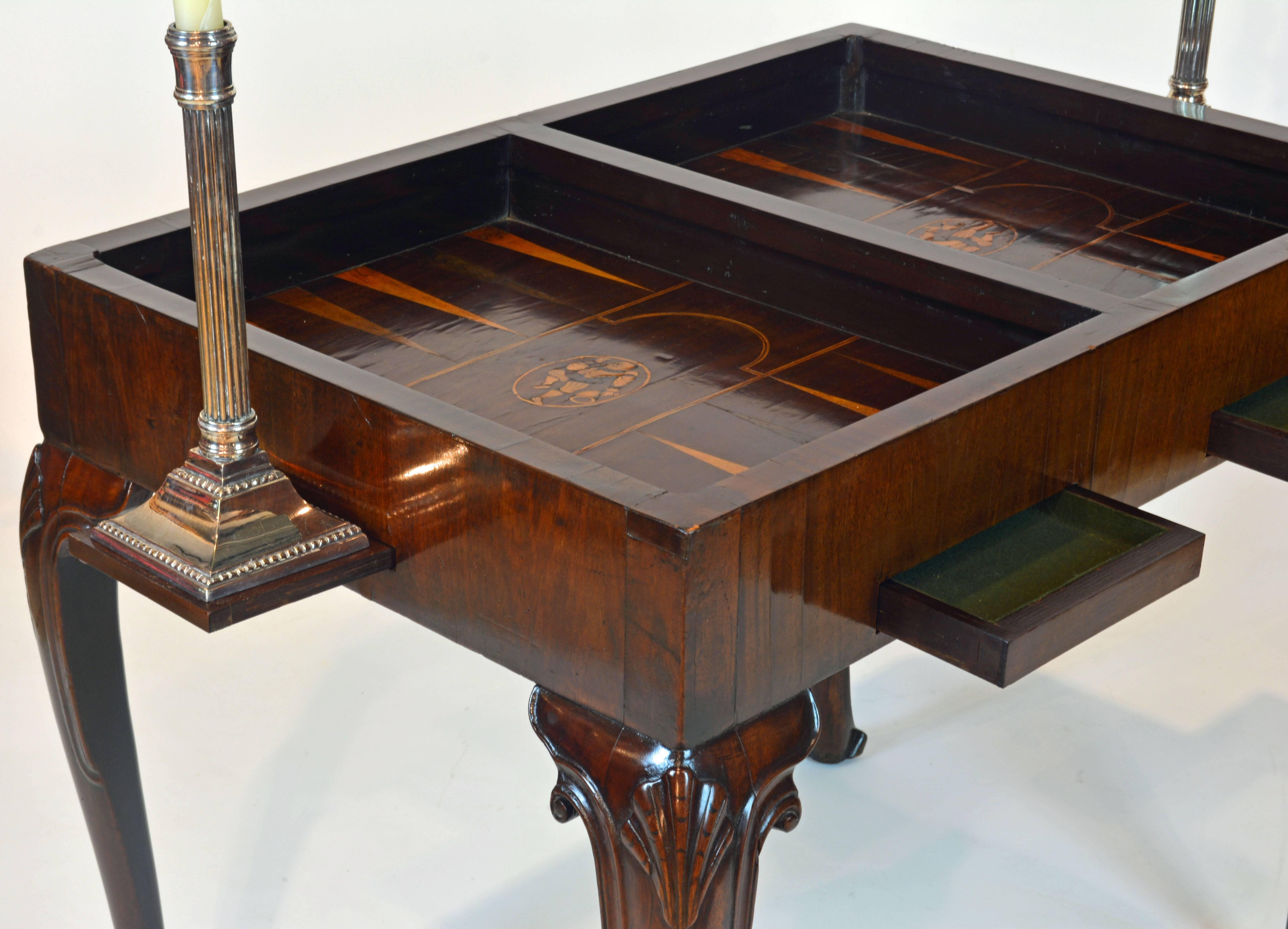 Wood Superior 18th Century George II Mahogany Tric-Trac Game Table