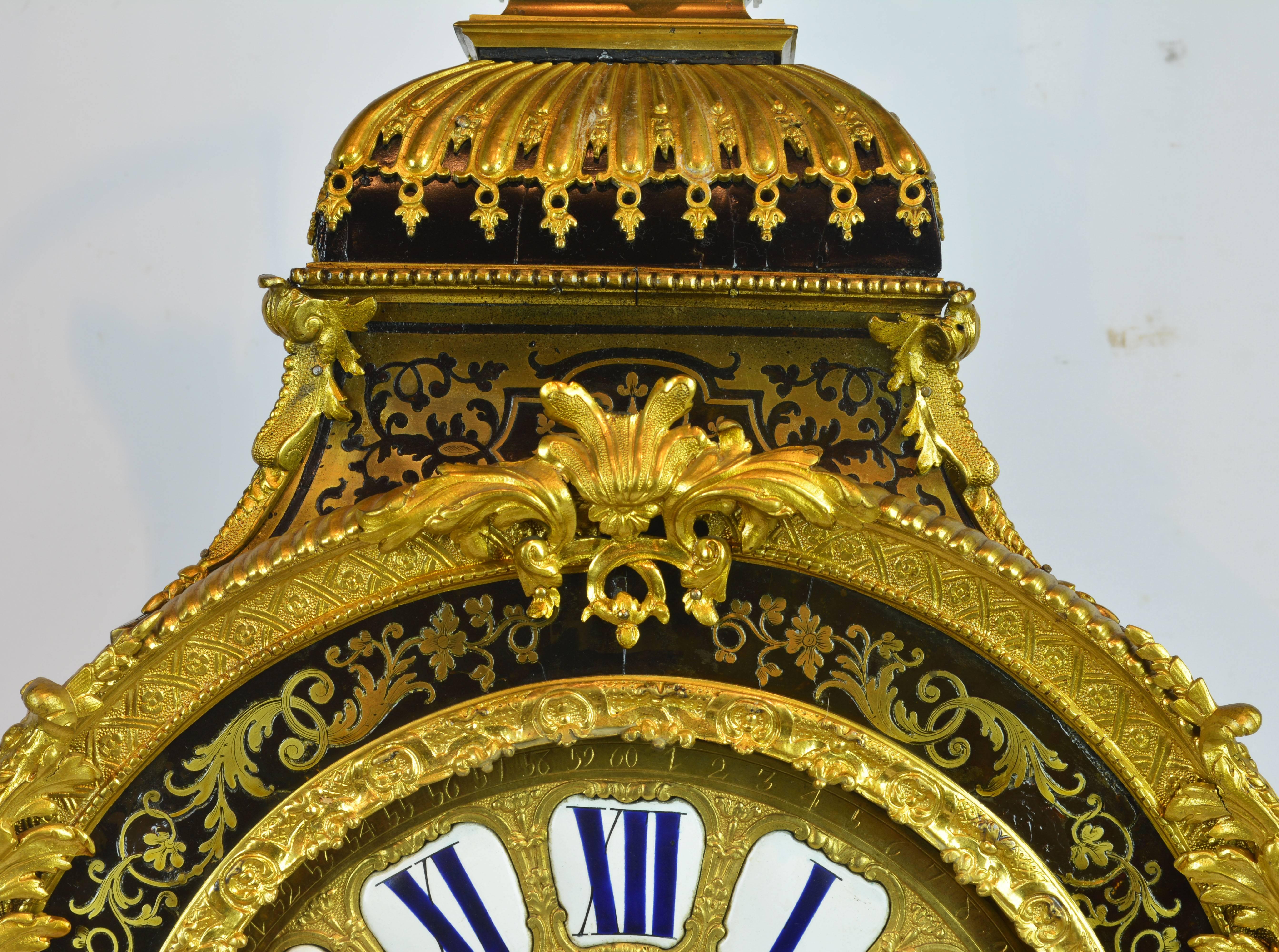 Grandiose 19th Century Regence Style Boulle Inlay, Ormolu-Mounted Mantel Clock 1