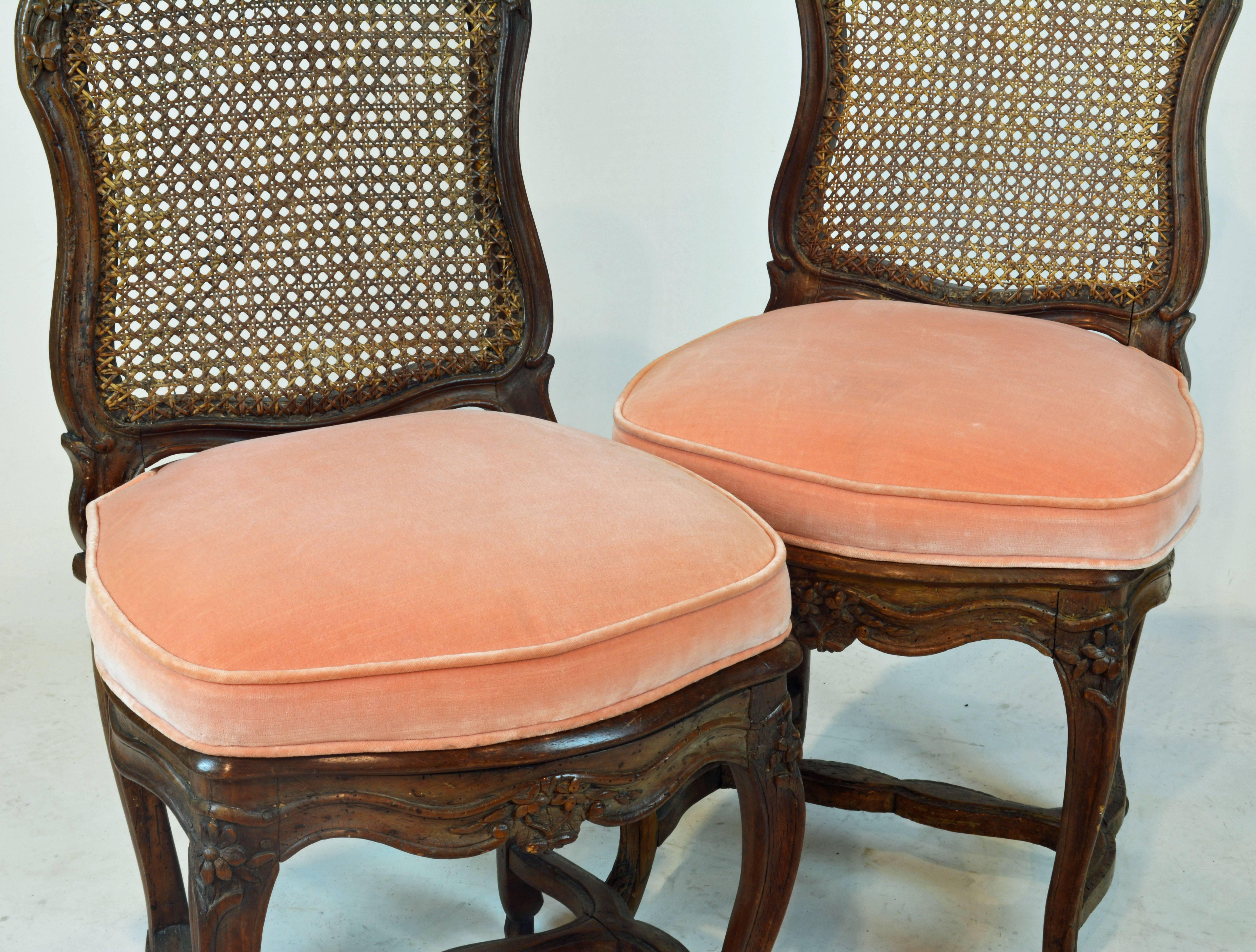 Fine 18th Century Louis XV French Provincial Carved and Caned Side Chairs, Pair 7