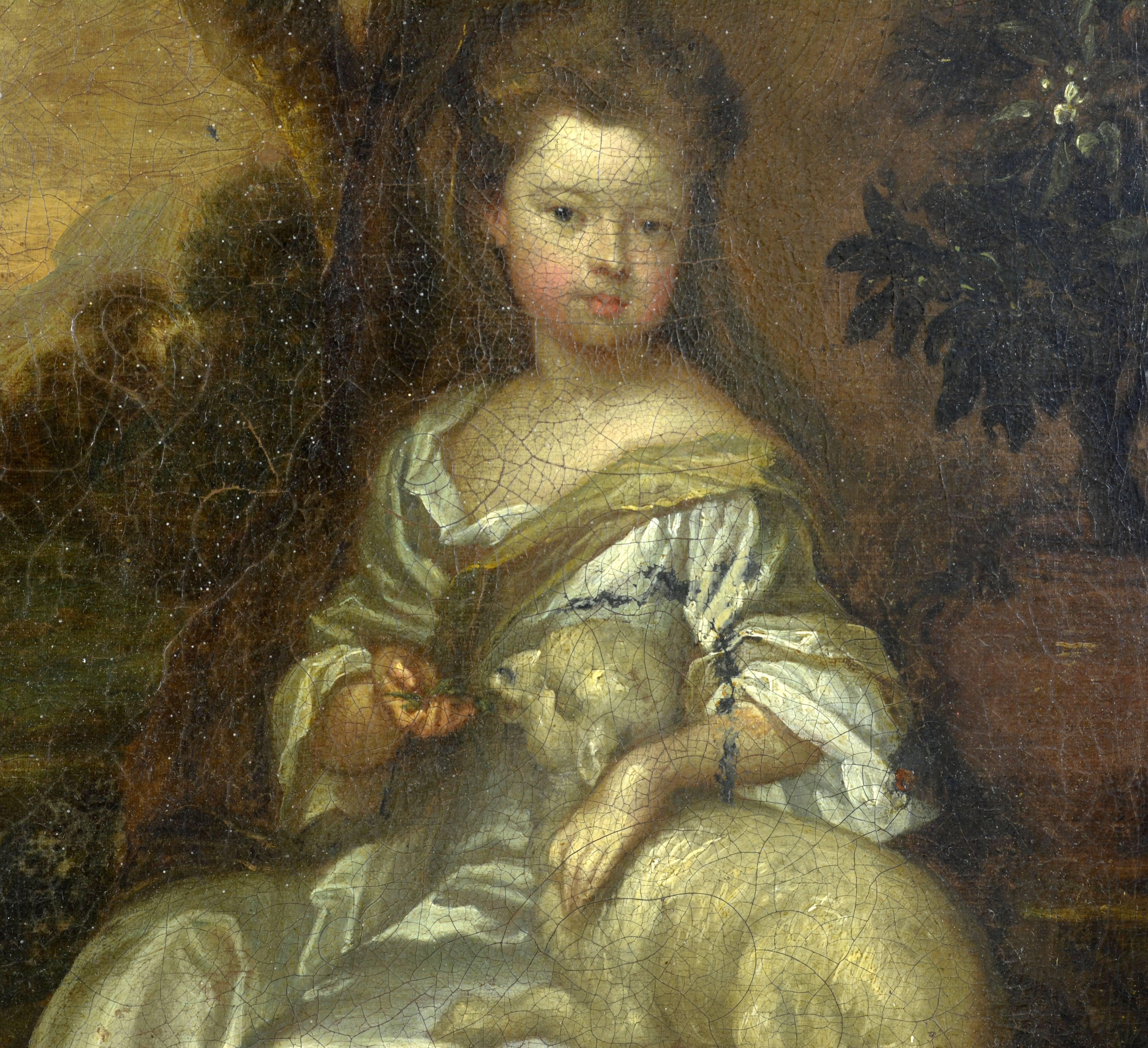 English 'Young Girl with a Lamb' School of Sir Godfrey Kneller, British, 1646-1723