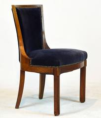 Set of Six Early 20th Century French Walnut Dining Chairs or Side Chairs