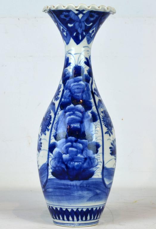 18th or 19th Century Japanese Arita Blue and White Bottle Vase with