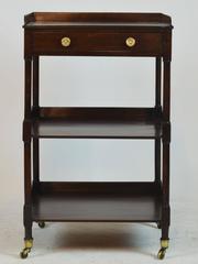 19th Century English Regency Three-Tier Mahogany Gallery Top Etagere Table