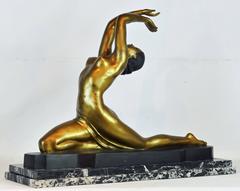 Large French, Early 20th Century Bronze Statue of Nude Dancer by Dalbreuse