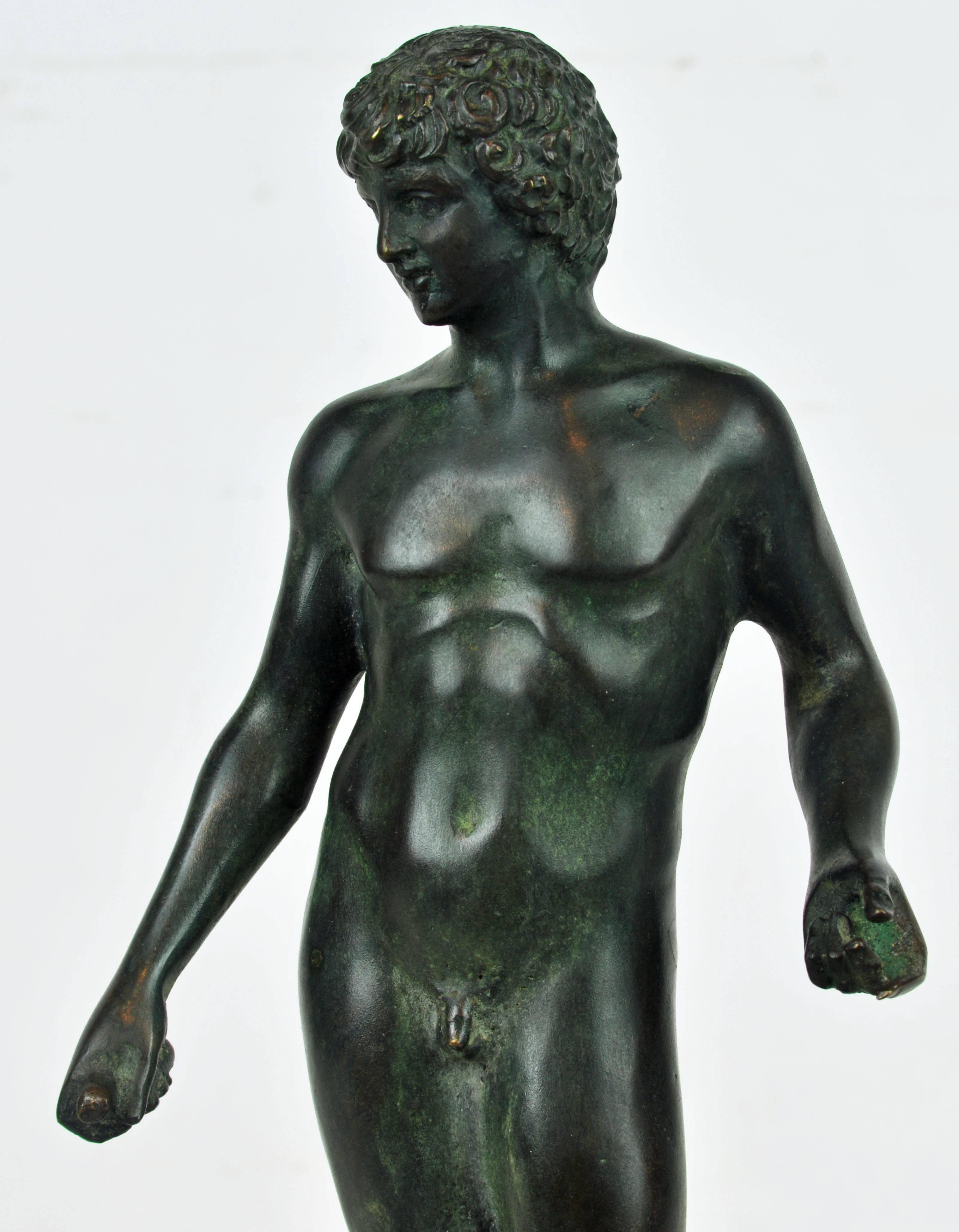 Italian 19th Century Grand Tour Bronze Statue of Capitoline Antinous After the Antique