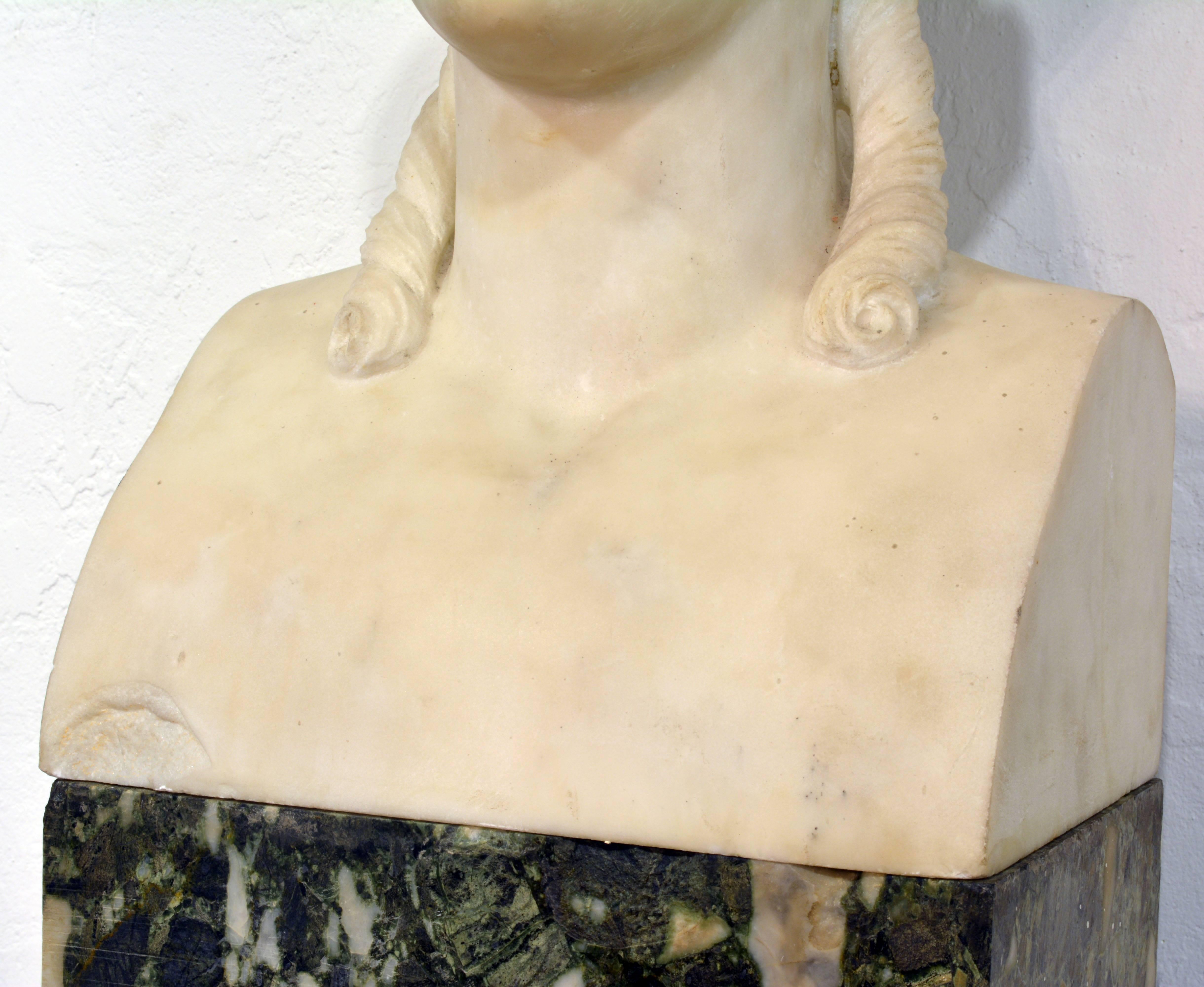 19th Century Italian Neoclassical Marble Bust of Nike on a Tall Marble Column 3