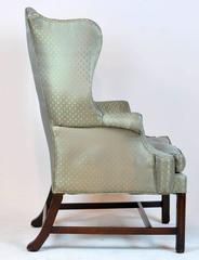 1790s Mahogany Chippendale English Wing Chair with Rolled Arms