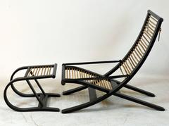 Iconic C1 Reclining Lounge Chair and Foot Stool Designed by David Colwell