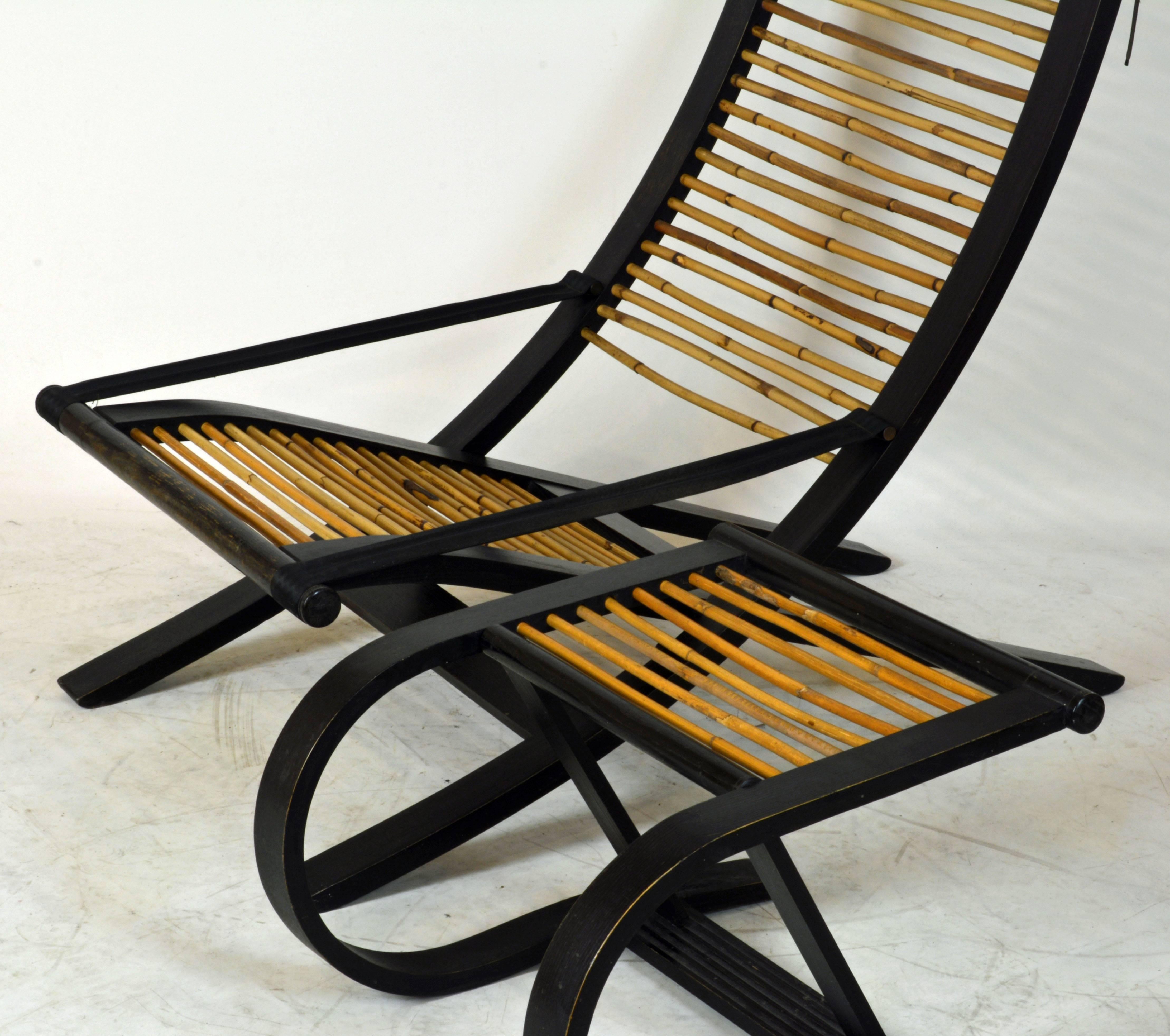 Modern Iconic C1 Reclining Lounge Chair and Foot Stool Designed by David Colwell