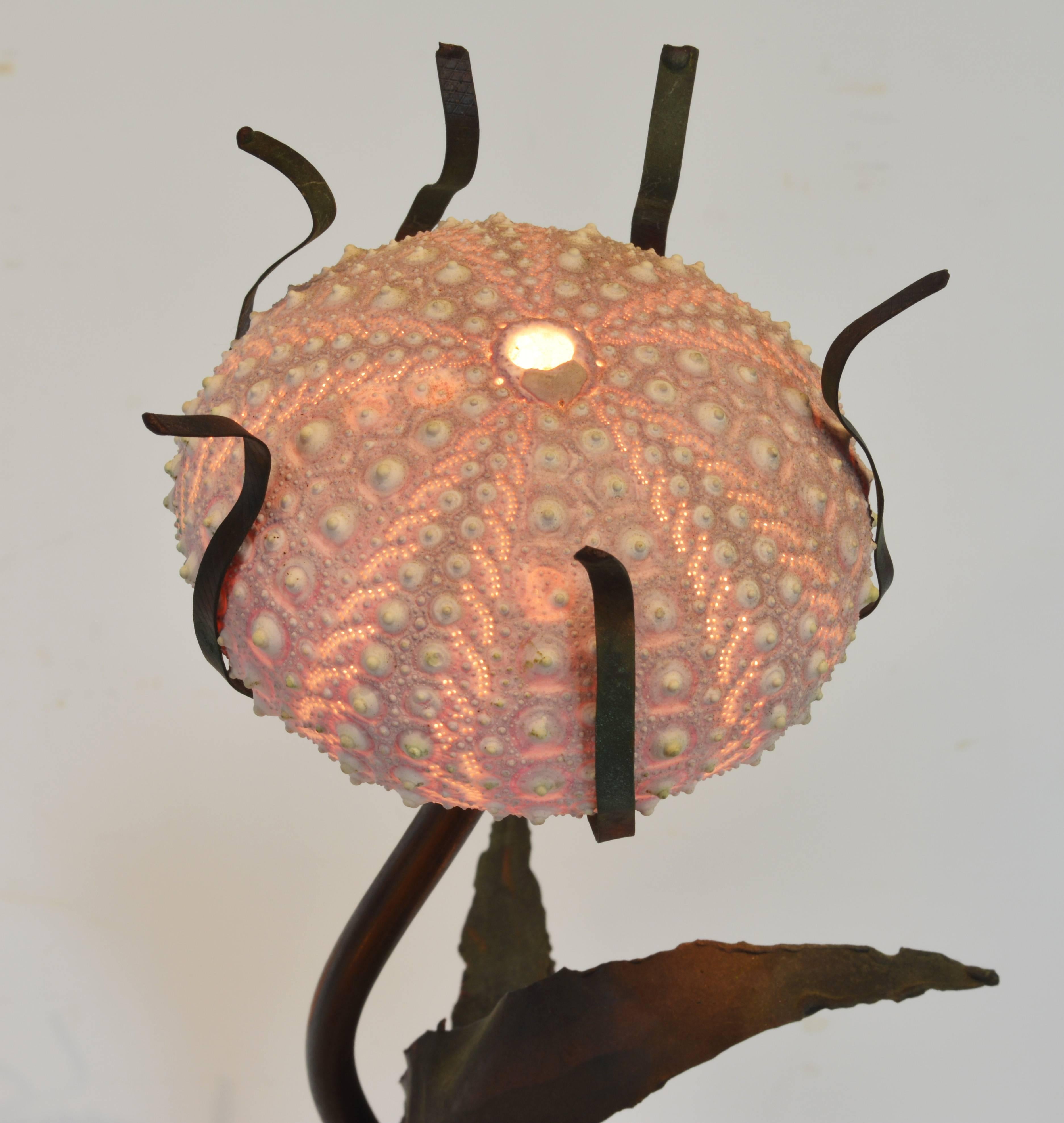 American Sculptural Mid-Century Sea Urchin Fantasy Table Lamp Attributed to Curtis Jere