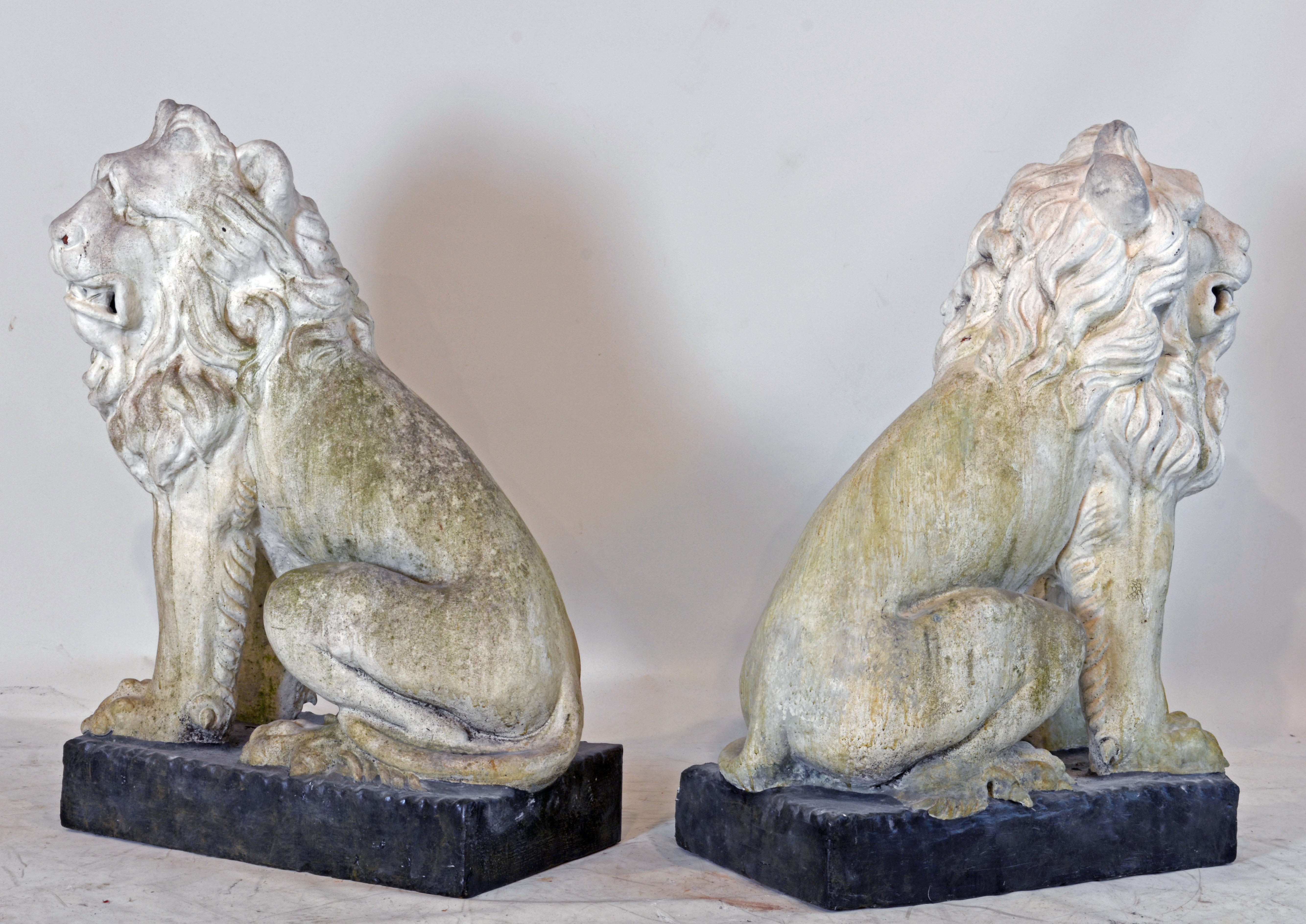 Large Opposing Pair Of 19Th Century French Weathered Terracotta Garden Large Opposing Pair Of 19Th Century French Weathered Terracotta Garden