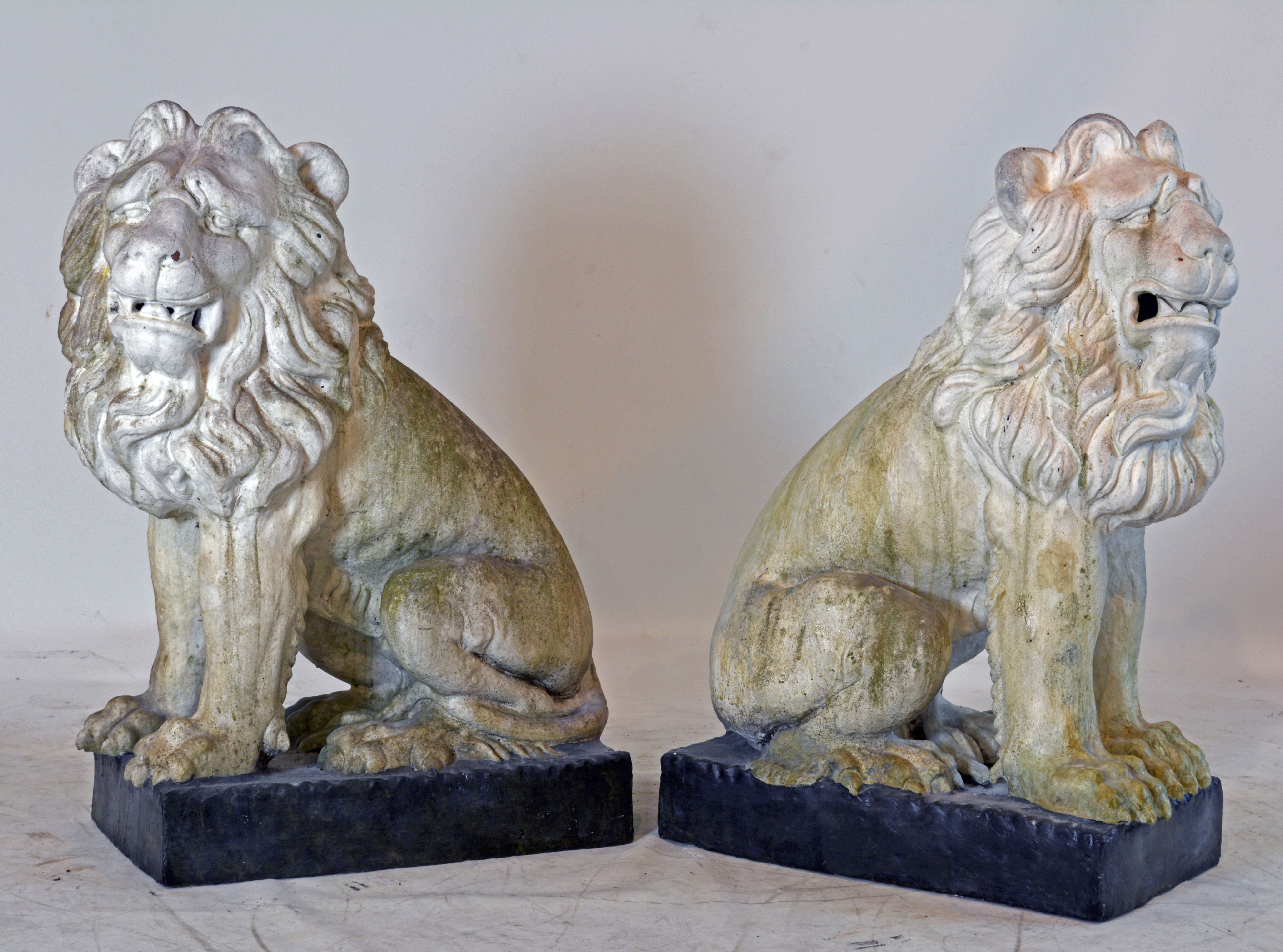 Large Opposing Pair Of 19Th Century French Weathered Terracotta Garden Large Opposing Pair Of 19Th Century French Weathered Terracotta Garden