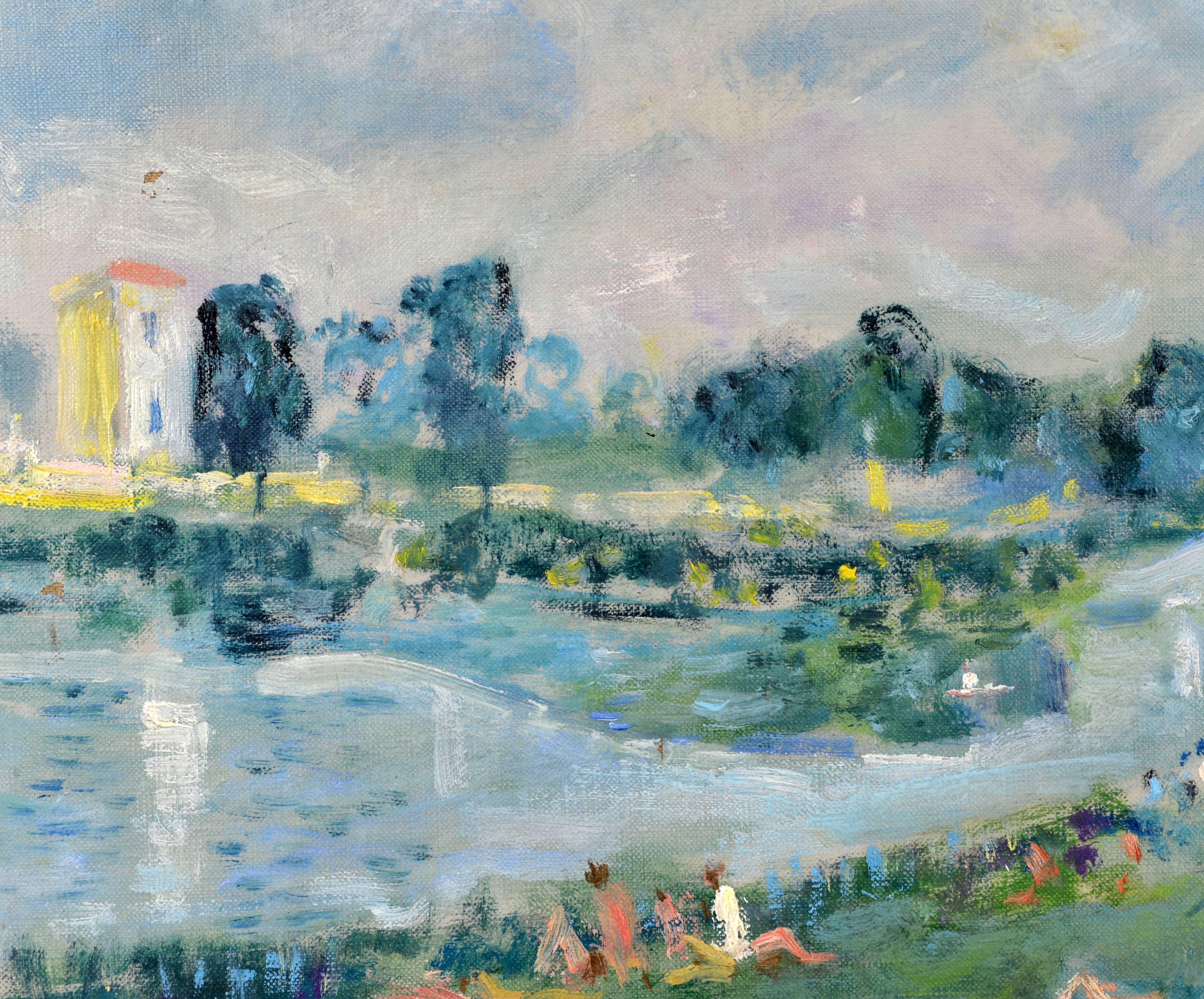 Painted Summer in the Park, Paris by Lucien Adrion, French Post Impressionist