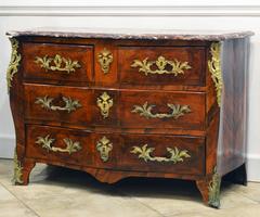 18th Century Louis XV Ormolu-Mounted Marble-Top Kingwood Commode