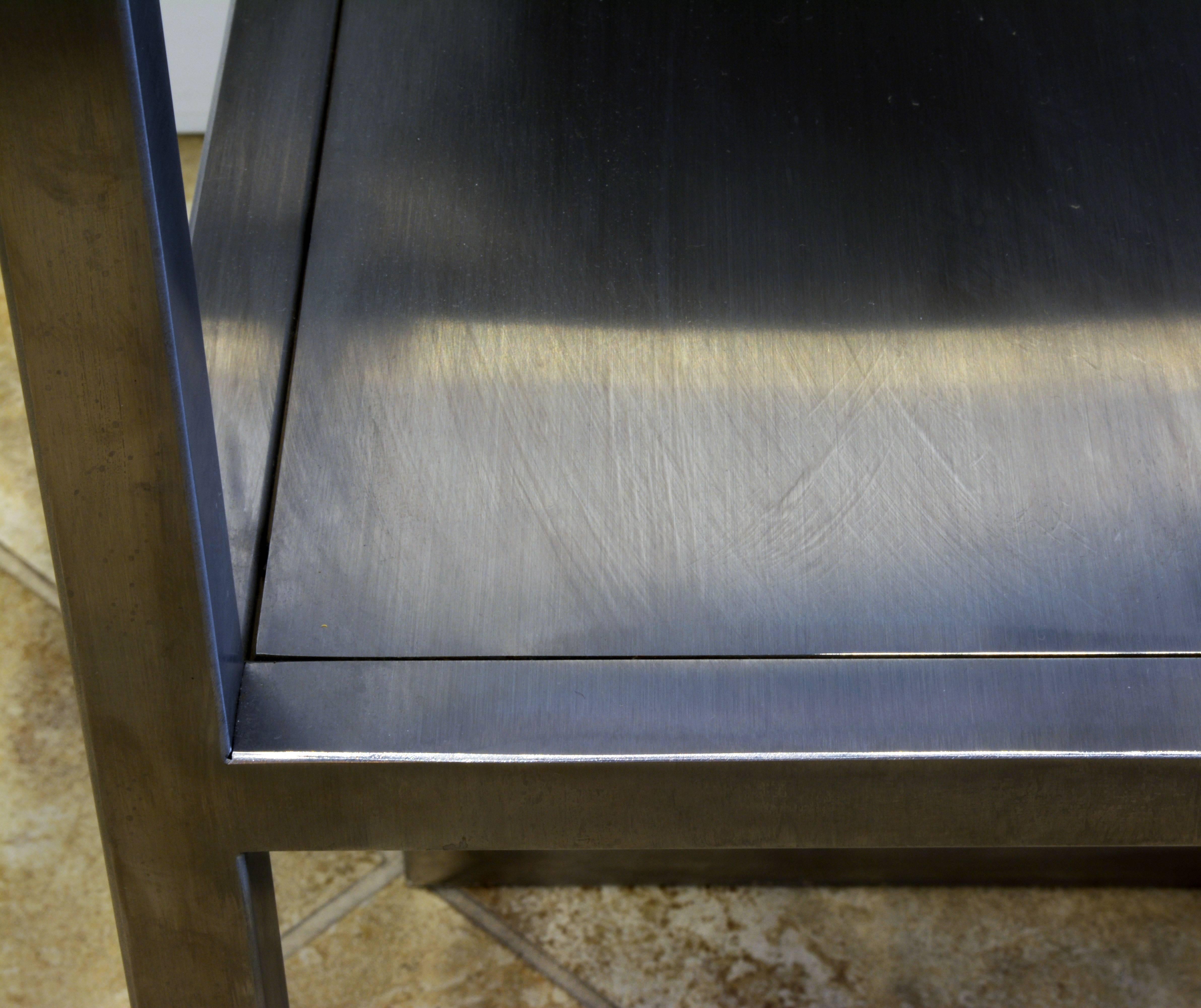 Original Philipp Plein Design Stainless Steel Bauhaus Style Work Table and Chair 1