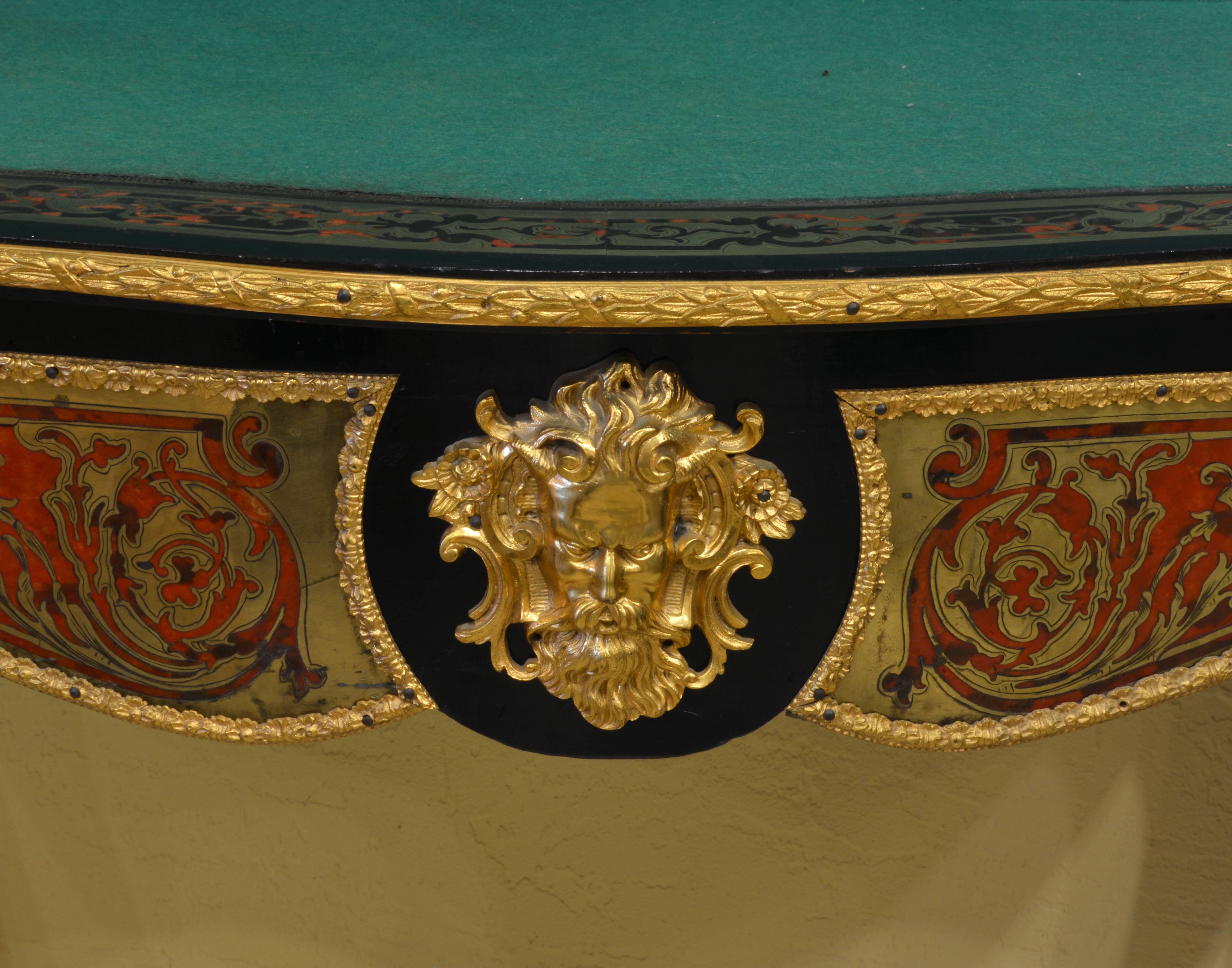 19th Century French Louis XV Style Richly Ormolu Mounted Boulle Game Table In Good Condition In Ft. Lauderdale, FL