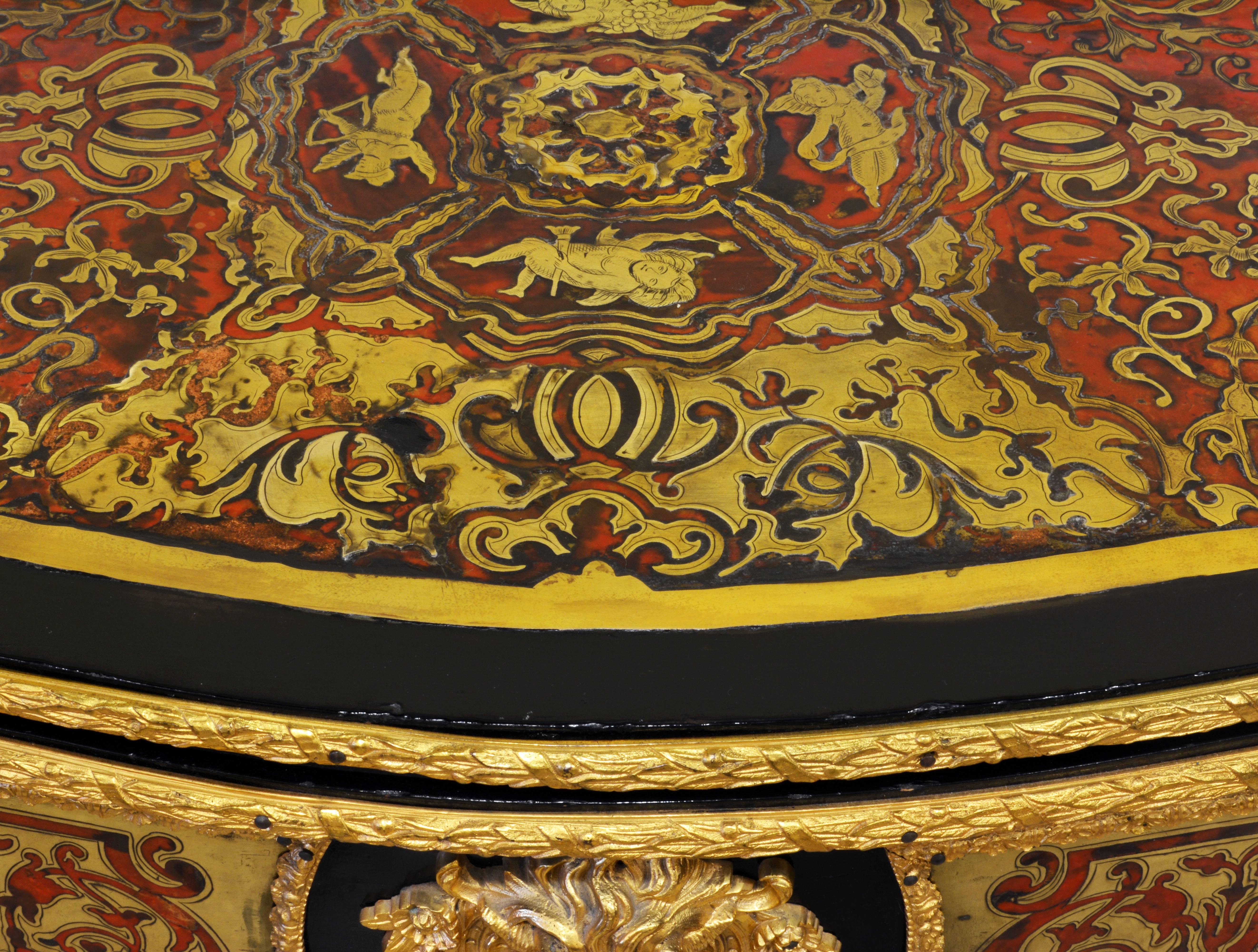 19th Century French Louis XV Style Richly Ormolu Mounted Boulle Game Table 4