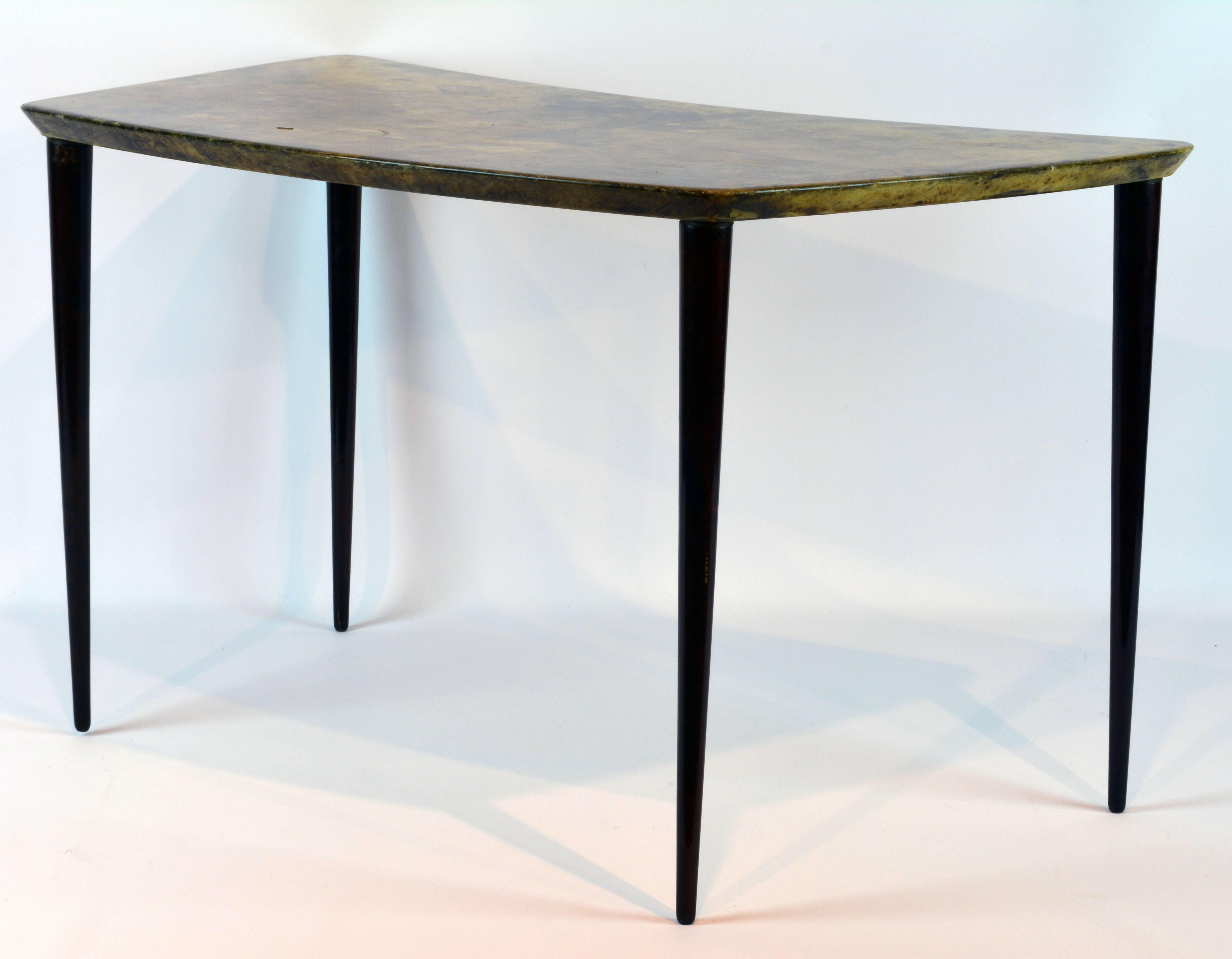 Mid-Century Italian Lacquered Goatskin Occasional Table by Aldo Tura In Good Condition In Ft. Lauderdale, FL